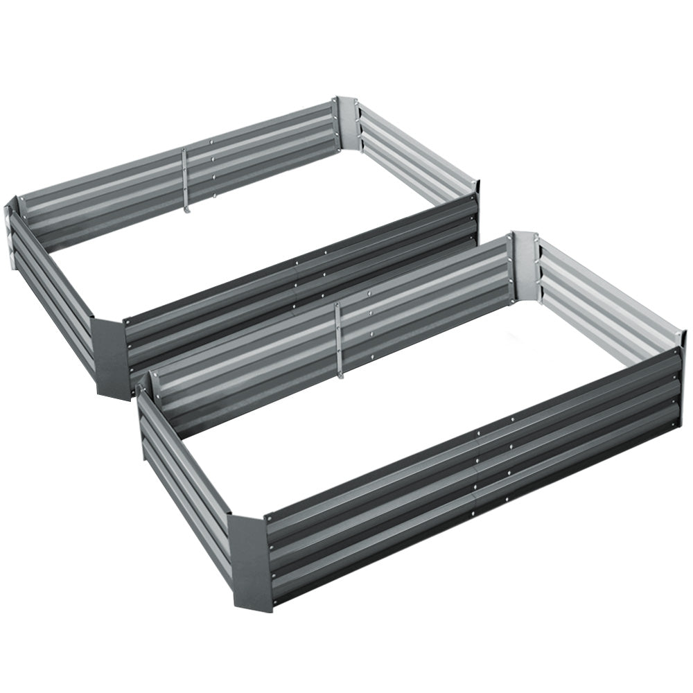 2x Green Fingers Garden Bed - Galvanised 150x90cm