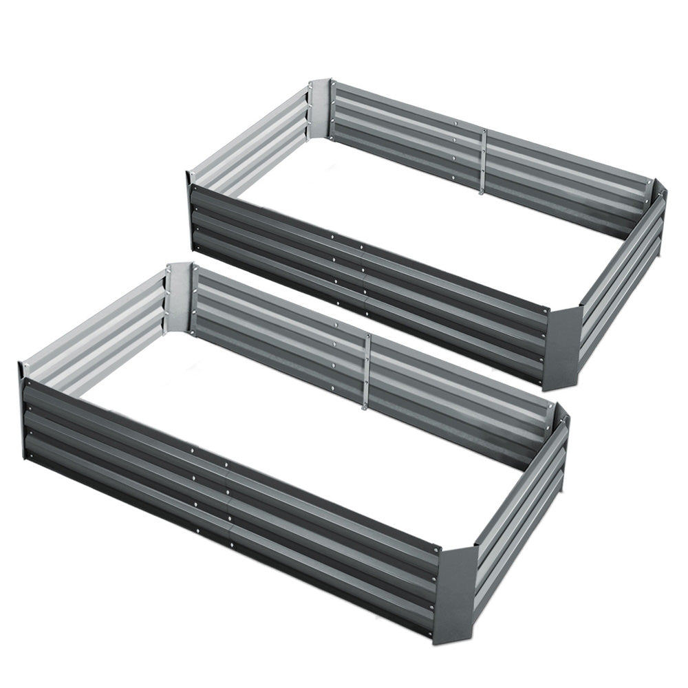 2x Green Fingers Garden Bed - Galvanised 150x90cm