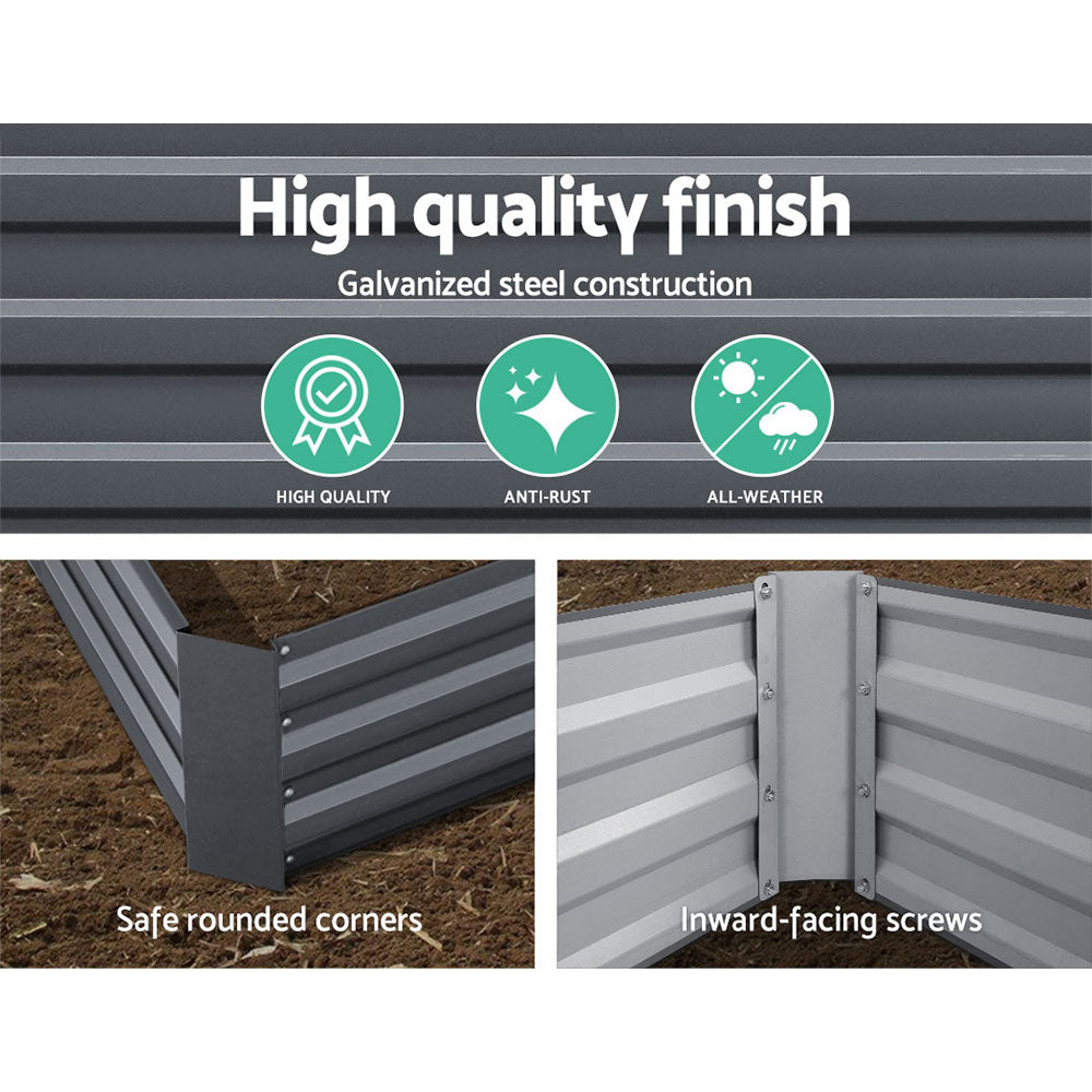 2x Green Fingers Garden Bed - Galvanised 150x90cm
