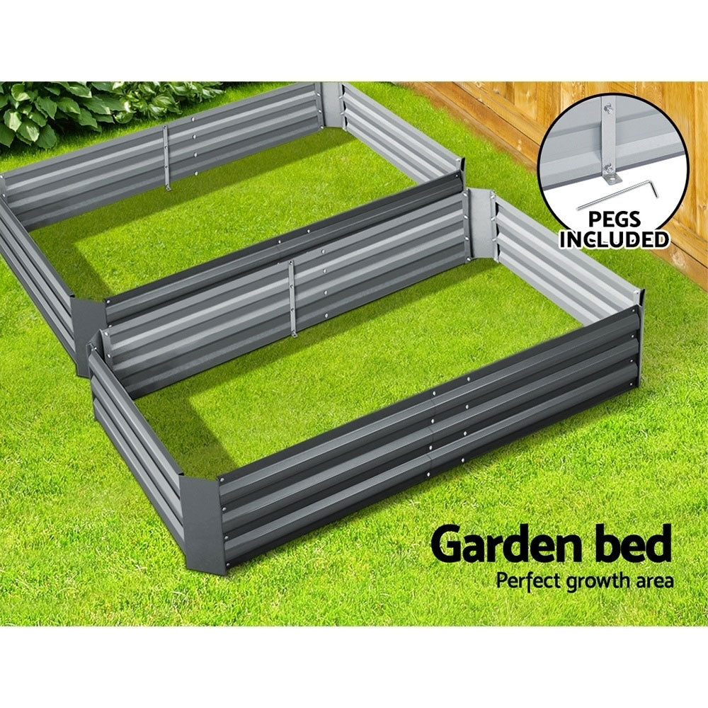 2x Green Fingers Garden Bed - Galvanised 150x90cm