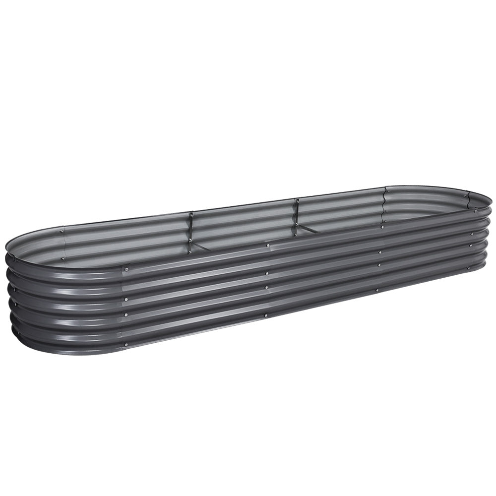 Green Fingers Garden Bed - Galvanised Oval 320X80X42cm