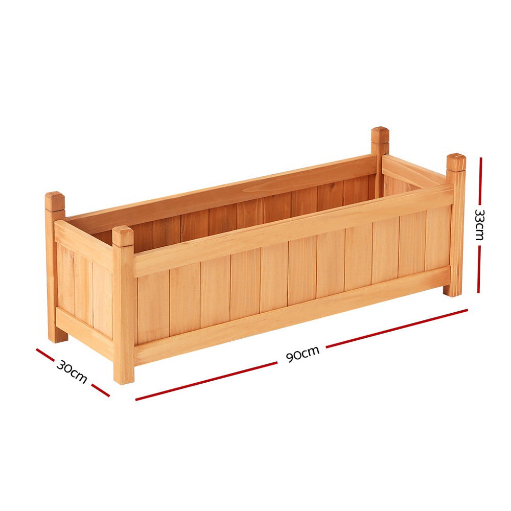 Green Fingers Wooden Planter Box 90x30x33cm