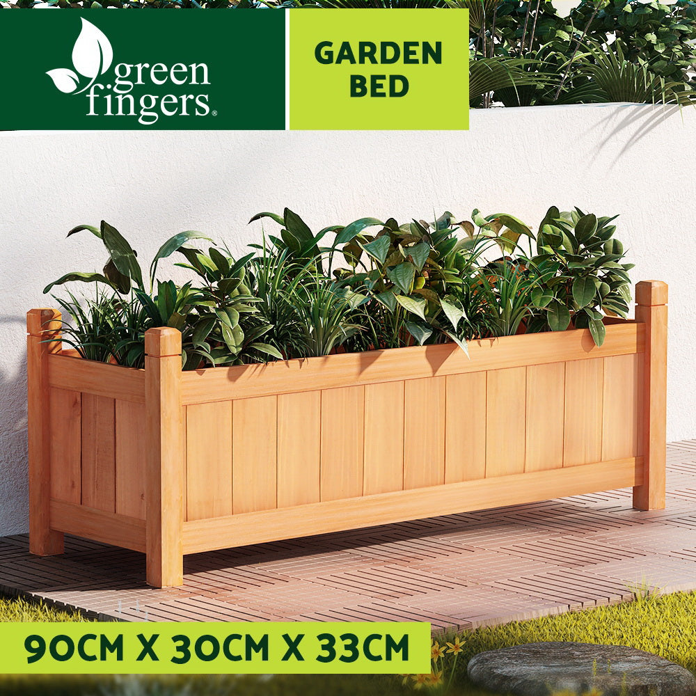 Green Fingers Wooden Planter Box 90x30x33cm