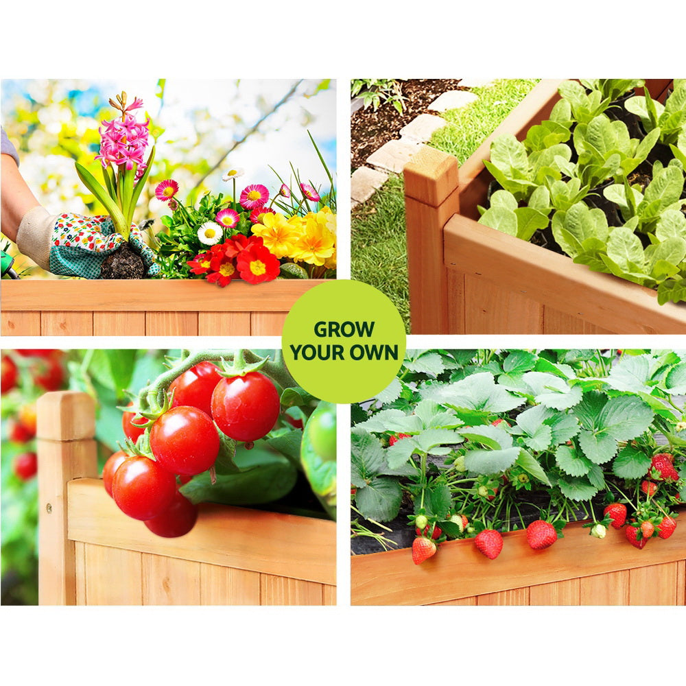 Green Fingers Wooden Planter Box 90x30x33cm