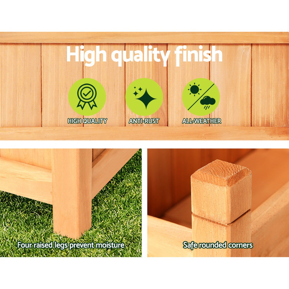 Green Fingers Wooden Planter Box 90x30x33cm