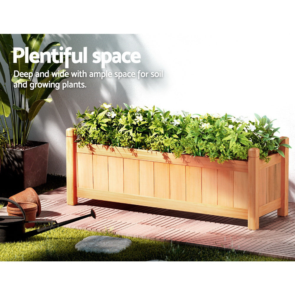 Green Fingers Wooden Planter Box 90x30x33cm