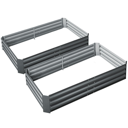 2x Green Fingers Garden Bed - Galvanised 150x90cm