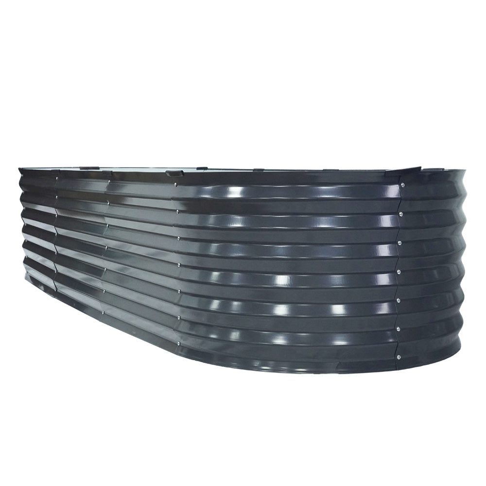 Green Fingers Garden Bed - Galvanised Oval 240X80X42cm