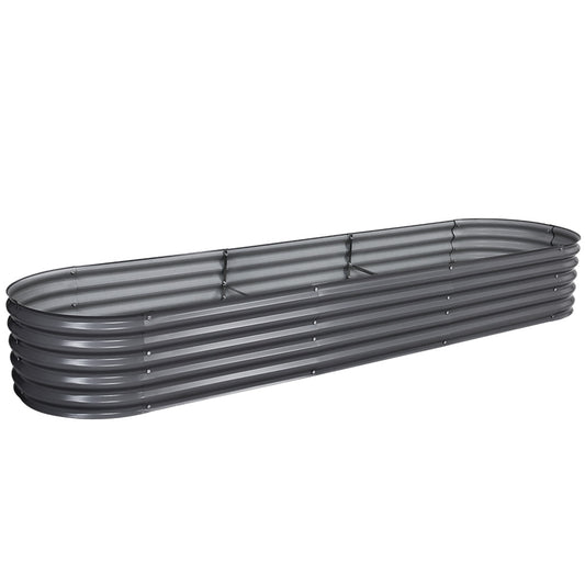 Green Fingers Garden Bed - Galvanised Oval 320X80X42cm