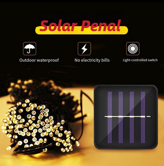 Solar Outdoor Fairy String Lights 200 LED - Warm white/Yellow